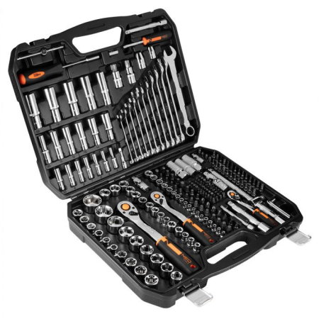 Truse scule si seturi (Scule si echipamente service) - Set de chei cu clichet 1/4", 3/8", 1/2", multifunctionale, 219 de piese