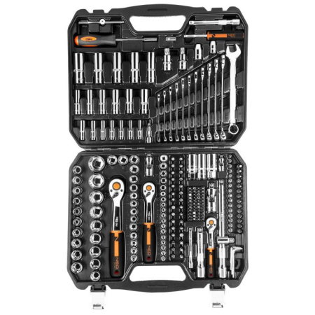 Set de chei cu clichet 1/4", 3/8", 1/2", multifunctionale, 219 de piese [1]