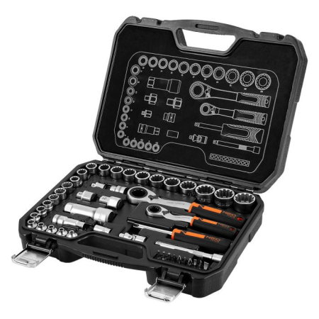 Truse scule si seturi (Scule si echipamente service) - Set de chei tubulare 1/4" + 3/8", 46 buc
