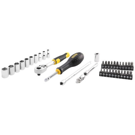 Set de clicheti cu 72 de dinti si chei tubulare STANLEYr 1/4 in., cu accesorii, 38 buc. [1]