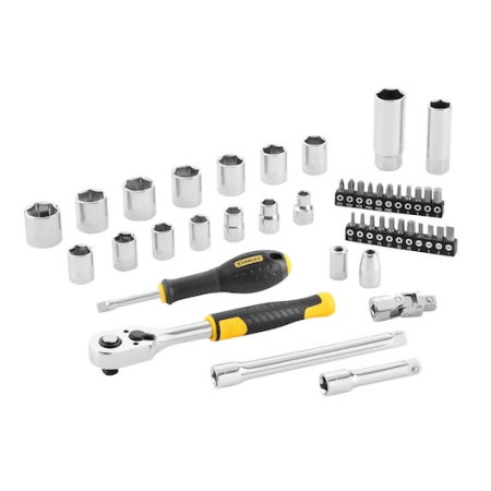 Set de clicheti cu 72 de dinti si chei tubulare STANLEYr 3/8 in., cu accesorii, 45 buc. [1]