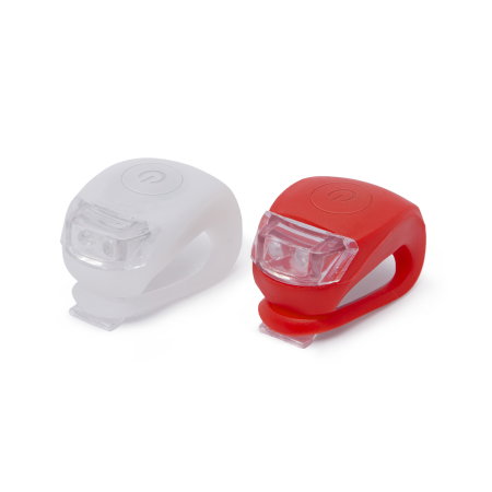 LED - Set lumini LED bicicletă (Față Alb + Spate Roșu) - TPE rezistent la apă, 3 moduri