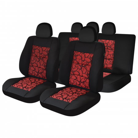 Huse Auto - Set huse Pemium Lux Umbrella pentru auto, culoare rosu si negru