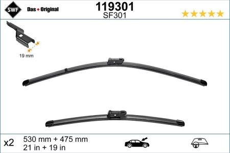 Turisme (Stergatoare) - Set lamela stergator SWF Wiper FB OE LHD 530/475 mm
