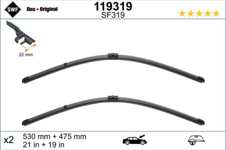 Turisme (Stergatoare) - Set lamela stergator SWF Wiper FB OE LHD 530/475 mm