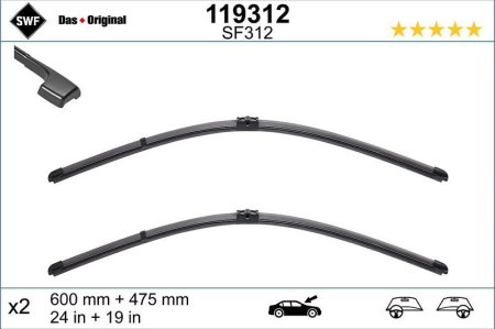 Turisme (Stergatoare) - Set lamela stergator SWF Wiper FB OE LHD 600/475 mm