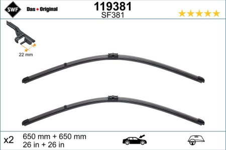 Turisme (Stergatoare) - Set lamela stergator SWF Wiper FB OE LHD 650/650 mm