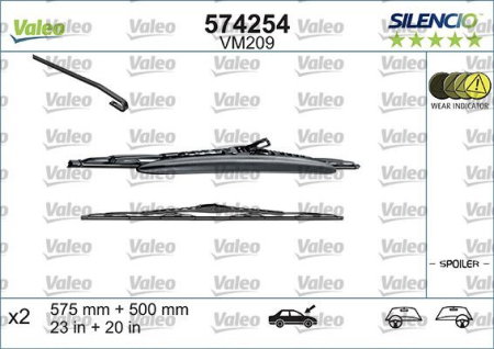 Turisme (Stergatoare) - Set lamela stergator Valeo Silencio 575/500 mm