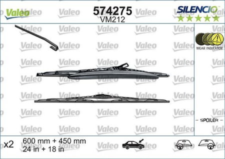 Import - Set lamela stergator Valeo Silencio 600/450 mm