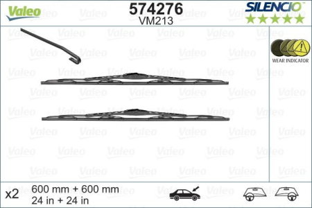 Turisme (Stergatoare) - Set lamela stergator Valeo Silencio 600/600 mm