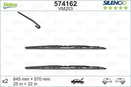Turisme (Stergatoare) - Set lamela stergator Valeo Silencio 645/570 mm