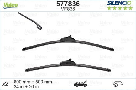 Turisme (Stergatoare) - Set lamela stergator Valeo Silencio FlatBlade OE 600/500 mm