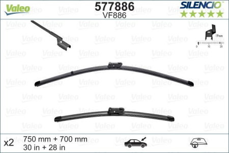 Turisme (Stergatoare) - Set lamela stergator Valeo Silencio FlatBlade OE 750/700 mm