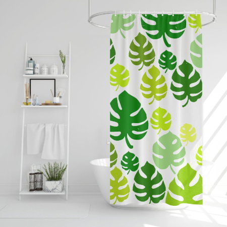 Set perdea de duș 180 x 180 cm - Inclus burete lung de baie, fără BPA [5]