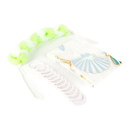 Set perdea de duș 180 x 180 cm - Inclus burete lung de baie, fără BPA [2]