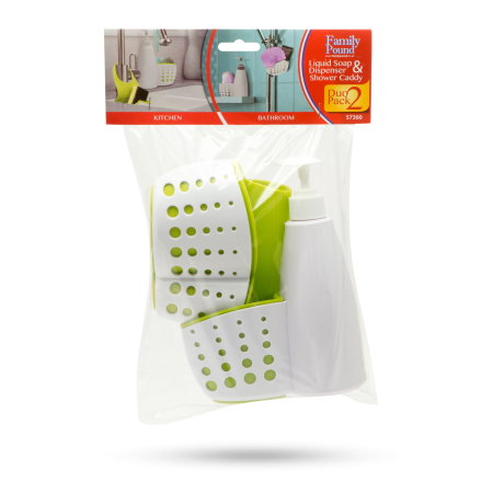 Set 3 suporturi baie/bucătărie cu dozator - cleme reglabile, material soft-touch [3]