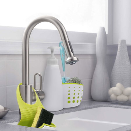 Set 3 suporturi baie/bucătărie cu dozator - cleme reglabile, material soft-touch [1]