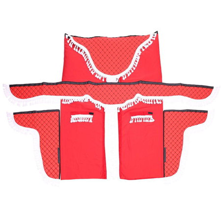 Branduri - Set perdele decor cabina camion, velur rosu-alb universale Mega Drive
