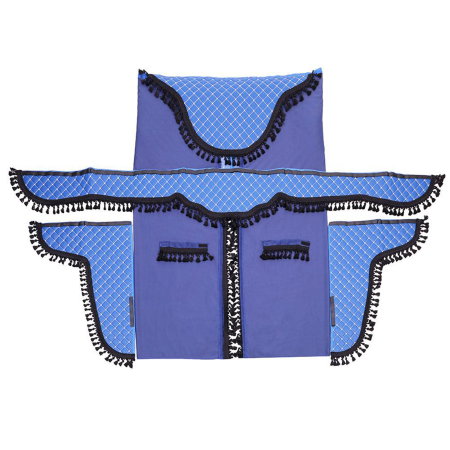 Branduri - Set perdele cabina camion, velur albastru-negru universale Mega Drive