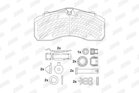 Franare Jurid Camioane (Accesorii camioane) - Set placute frana fata Jurid