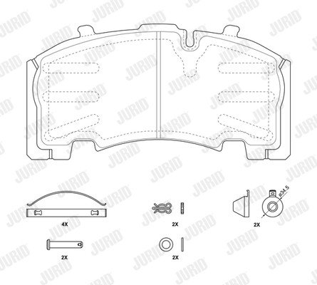 Franare Jurid Camioane (Accesorii camioane) - Set placute frana fata/spate Jurid
