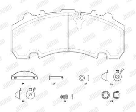 Franare Jurid Camioane (Accesorii camioane) - Set placute frana fata/spate Jurid