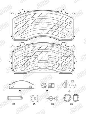 Franare Jurid Camioane (Accesorii camioane) - Set placute frana fata/spate Jurid