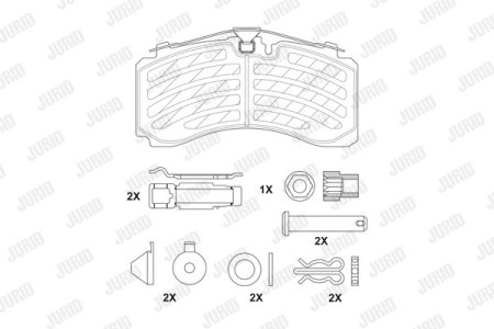 Franare Jurid Camioane (Accesorii camioane) - Set placute frana spate Jurid