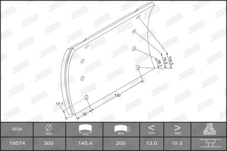 Franare Jurid Camioane (Accesorii camioane) - Set saboti frana Jurid