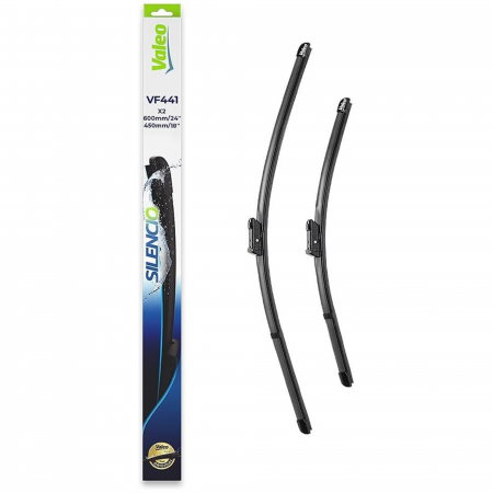 Branduri - Set stergatoare Valeo Silencio 600/450mm VF441 pentru Alfa Romeo Giulietta, Fiat Bravo, Hyundai i30, Kia Ceed, Peugeot 308, Skoda Superb II, VW Caddy, Touran