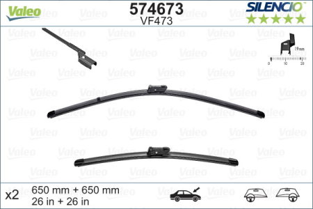 Turisme (Stergatoare) - Set stergator Valeo Silencio Flat