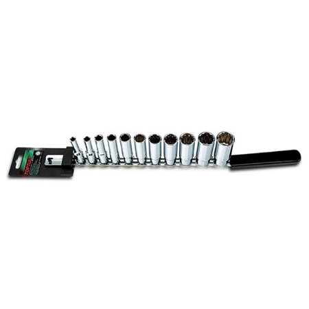Set tubulare 12 Caneluri (Tubulare, biti si accesorii) - Set tubulare adanci 3/8" 12PT (11 piese)