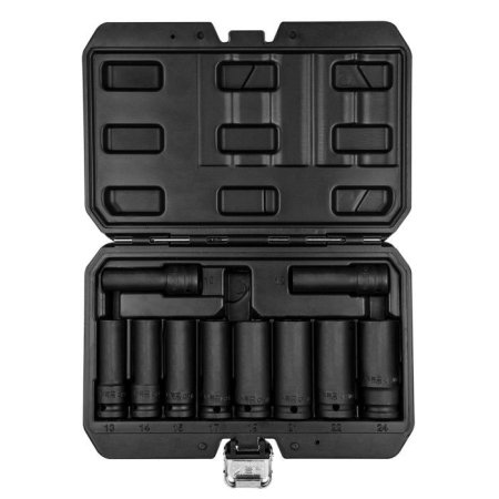 Set tubulare 6 Caneluri (Tubulare, biti si accesorii) - Set tubulare impact 1/2" lungi, 10 buc (10, 12, 13, 14, 15, 17, 19, 21, 22, 24mm) CR-MO