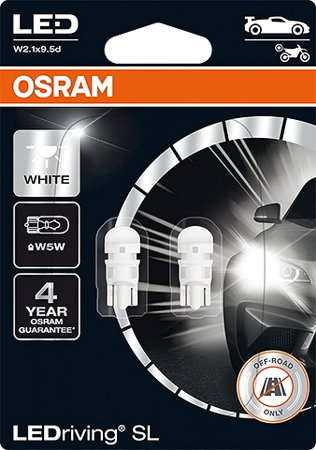Auxiliare LED - Set 2 becuri auxiliare LED W5W 12V Osram White Blister 6000K