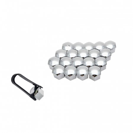Service Roti - Set x 20 capace prezoane 21 mm + cleste montare, crom