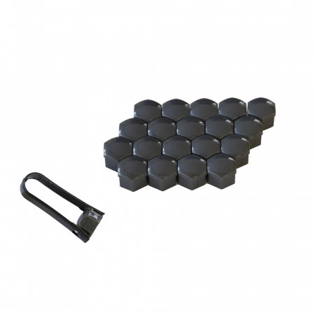 Service Roti - Set 20 capace prezoane 21 mm gri + cleste montare