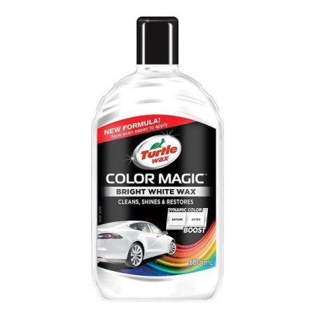 Polish and ceara (Cosmetice si intretinere auto) - Solutie polish+ceara culoare alba 3 in 1 Color Magic Jet Bright White TURTLE WAX 500 ml