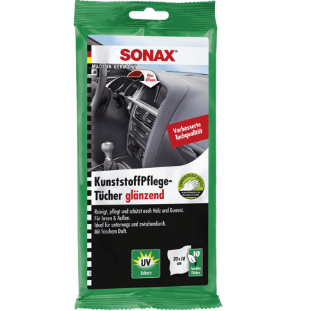 Solutii pentru curatare interior auto (Produse SONAXr) - SONAX Servetele umede pentru suprafete din plastic, cu efect lucios, cod 415100