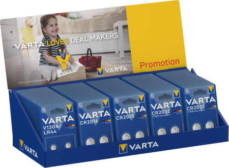 Stand echipat Micro baterii (Baterii) - Stand echipat cu microbaterii VARTA - 100 bucati