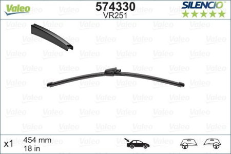 Turisme (Stergatoare) - Stergator Valeo Silencio FlatBlade 454 mm