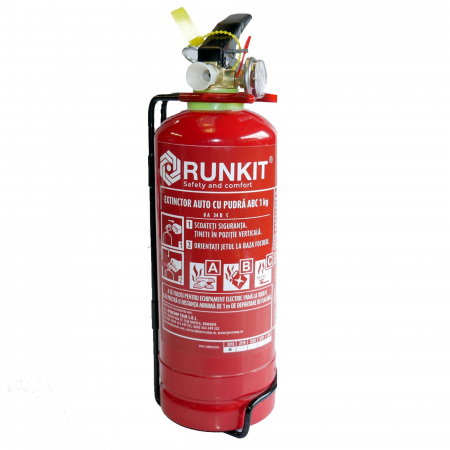 Stingator auto Runkit cu pulbere 1 kg manometru si omologare RAR
