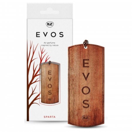 Parfum Auto - Odorizant Auto din Lemn Masiv K2 EVOS SPARTA, Parfum Chypre (Grapefruit, Cedru, Mosc), Design Elegant Dog Tag