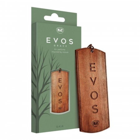 Parfum Auto - Odorizant Auto din Lemn Masiv K2 EVOS GRACE GAIA, Parfum Floral-Chypre (Coacăze Negre, Trandafir, Paciuli), Pandantiv Elegant