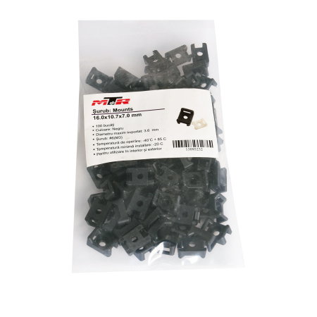 Suport montare surub (Accesorii electrice) - Suport montare surub negru 16.0x10.7x7.0 mm 100 buc