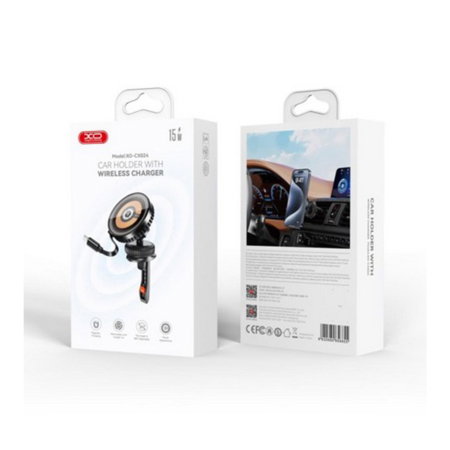 Suporturi Auto - Suport Auto Magnetic cu Incarcare Wireless 15W XO CX024, Compatibil MagSafe, Prindere Grila Ventilatie, Rotire 360, Cablu Type-C Inclus, Negru