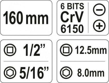 Surubelnita de impact YATO metalica 7 piese [1]