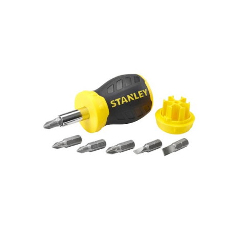 Surubelnite, biti si adaptori (Scule si echipamente service) - Surubelnita scurta cu clichet si multipli biti STANLEYr - 6 biti