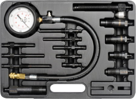 Scule speciale reparatii auto (Scule speciale auto) - Tester de compresie pentru motor Diesel 16 piese