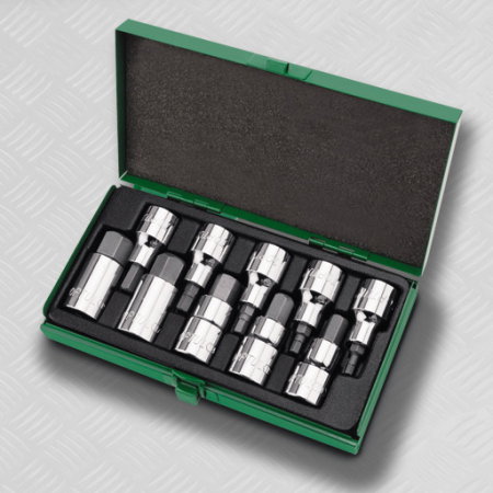 Tubulare cu torx, E-uri si hexagon (Scule si echipamente service) - Trusa tubulare biti hex. 1/2