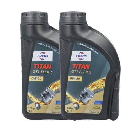 Pachete - Pachet 2 Litri (2x 1L) - Ulei de Motor Fuchs TITAN GT1 FLEX 5 0W-20 (ACEA C6, API SP, BMW LL-17 FE+)